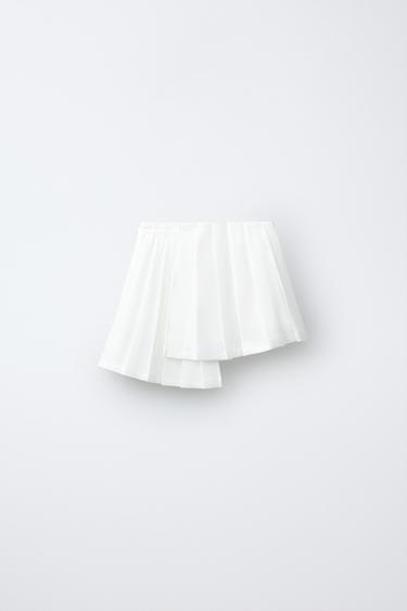 JUPE PLISSÉE ASYMÉTRIQUE PENN © - Blanc de Zara - Image 1