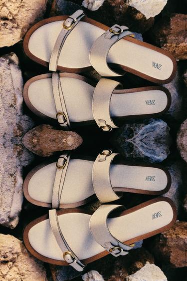 BUCKLED SANDALS - Ecru White by Zara - Image 1