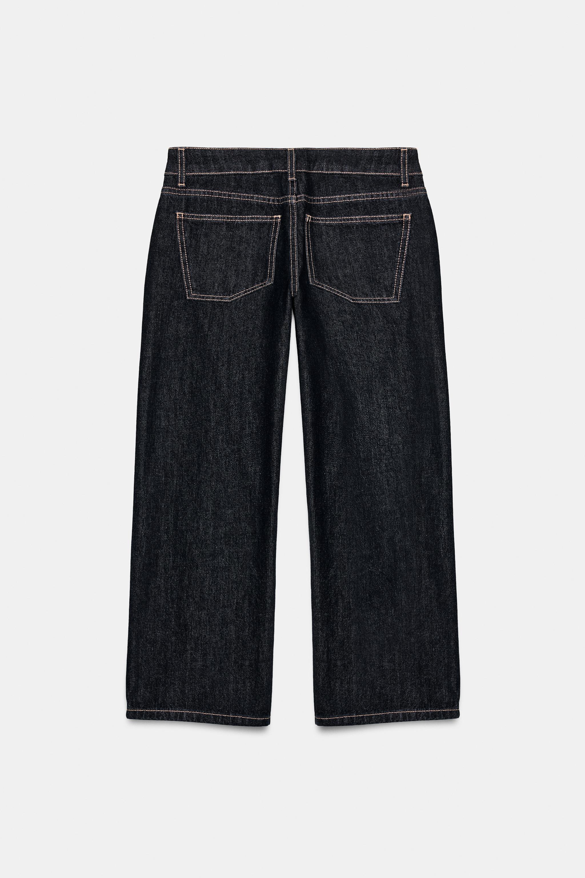 TRF LOW RISE WIDE LEG CROPPED JEANS
