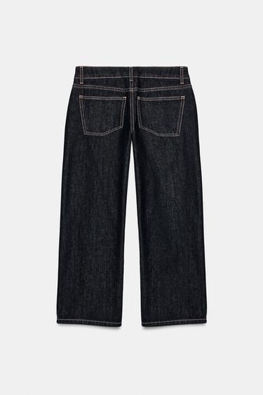 JEAN TRF WIDE LEG COURT TAILLE BASSE - Bleu marine foncé de Zara - Image 7