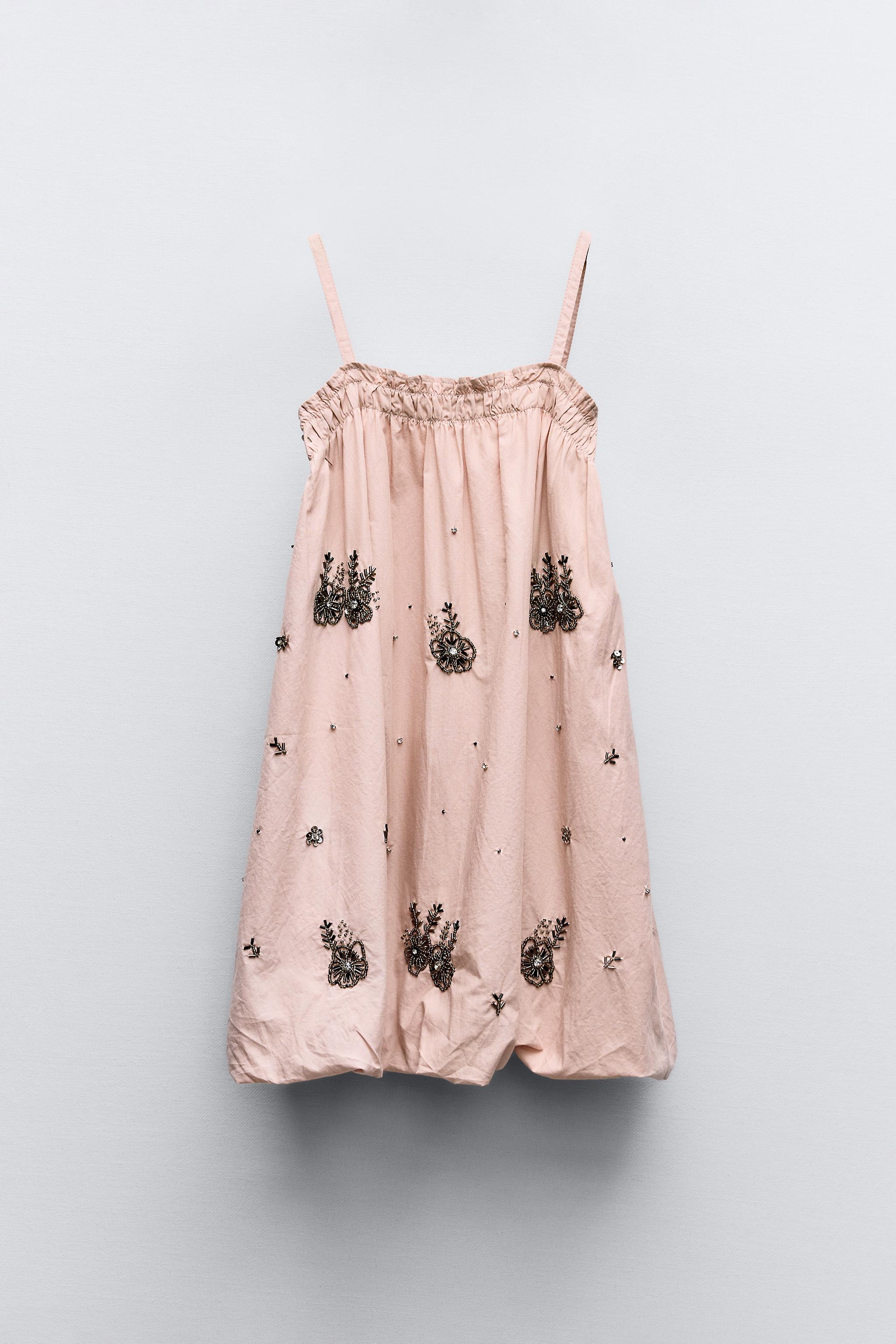 Zara blush dress with gorgeous beading detail factory Girls 10