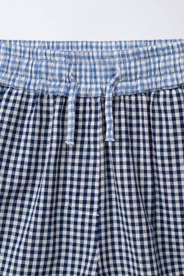SHORT IMPRIMÉ CARREAUX VICHY PATCHWORK - Bleu de Zara - Image 2