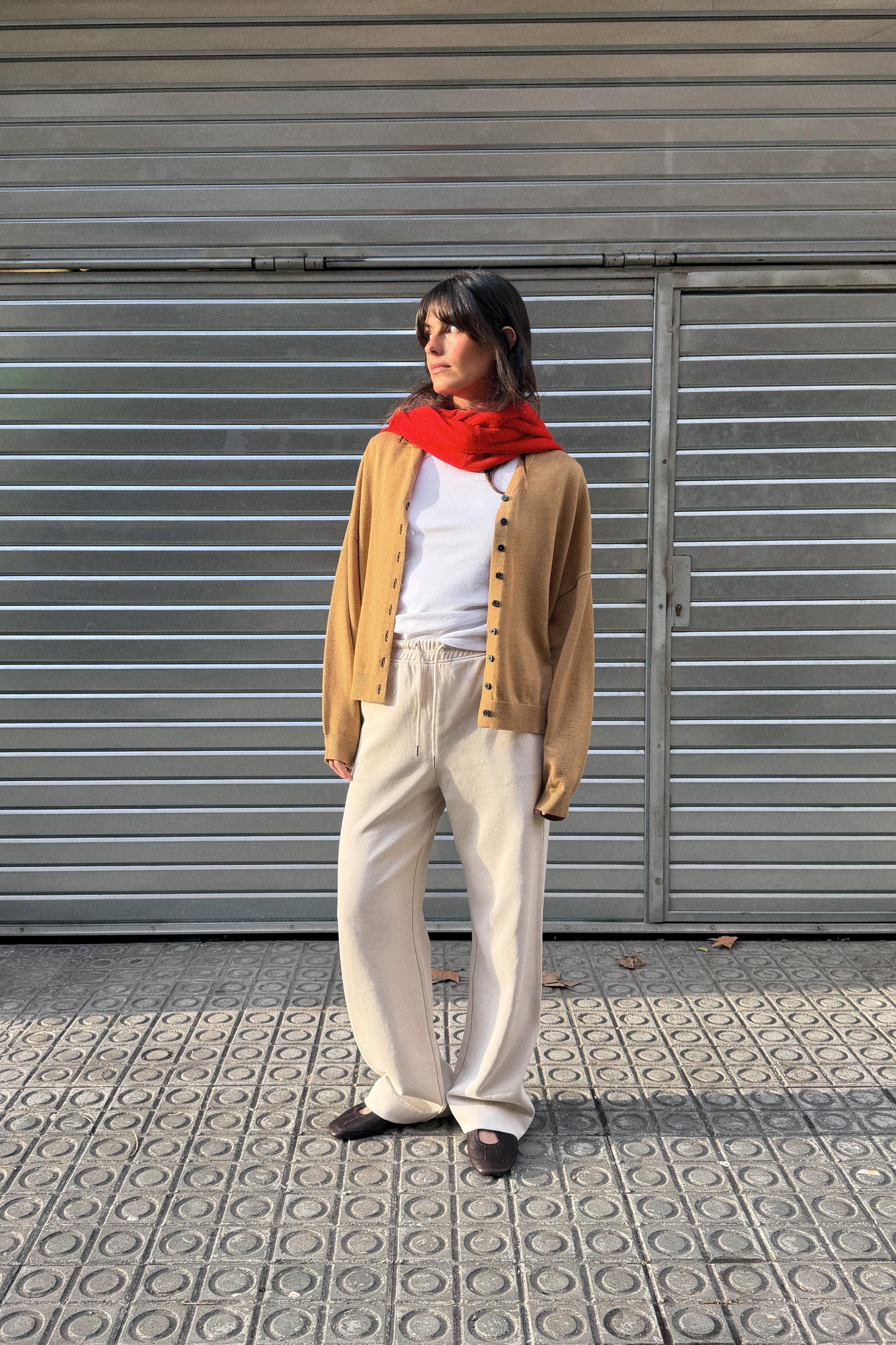 WASHED EFFECT INTERLOCK PANTS