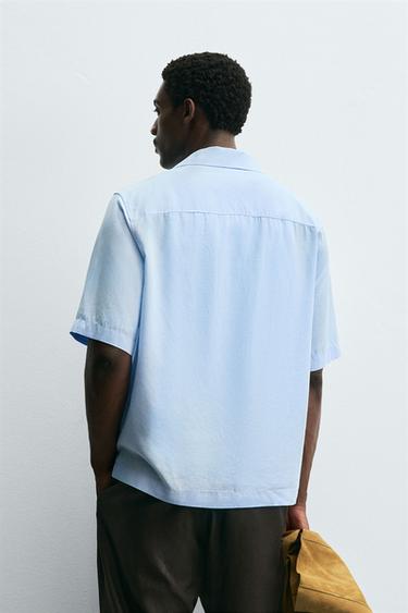 CHEMISE LYOCELL - LIN - Bleu ciel de Zara - Image 2