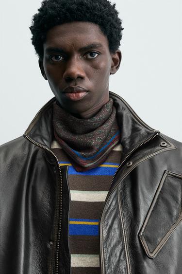 WOOL - SILK PAISLEY LIMITED EDITION SCARF - Burgundy by Zara - Image 0