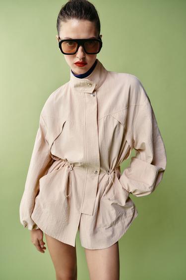 HIGH NECK JACKET - Pink by Zara
