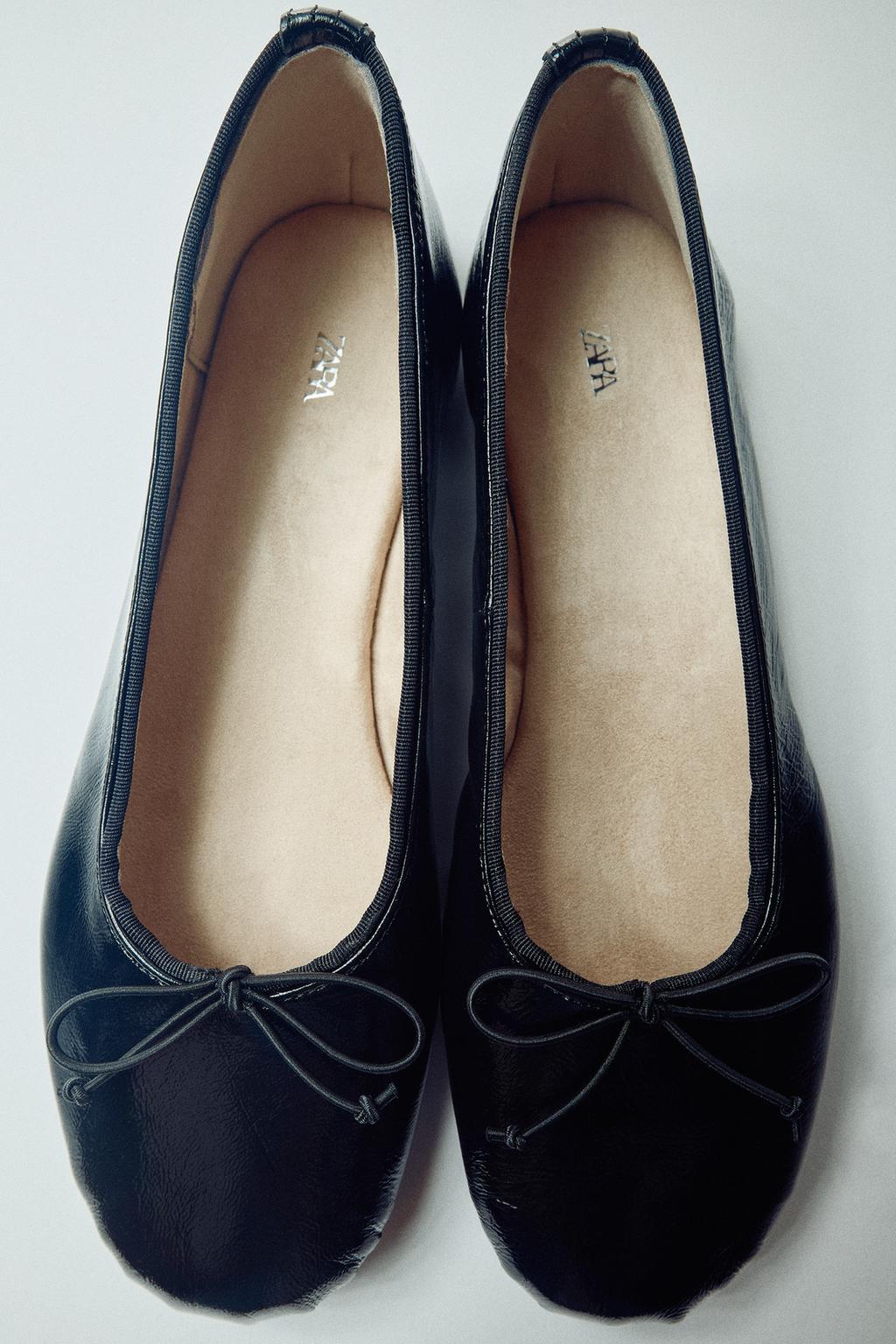 LEATHER BOW BALLET PUMPS