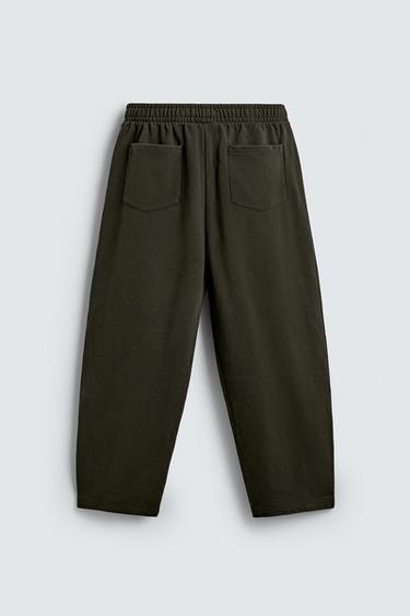 WASHED BALLOON FIT JOGGER TROUSERS - Khaki by Zara - Image 7