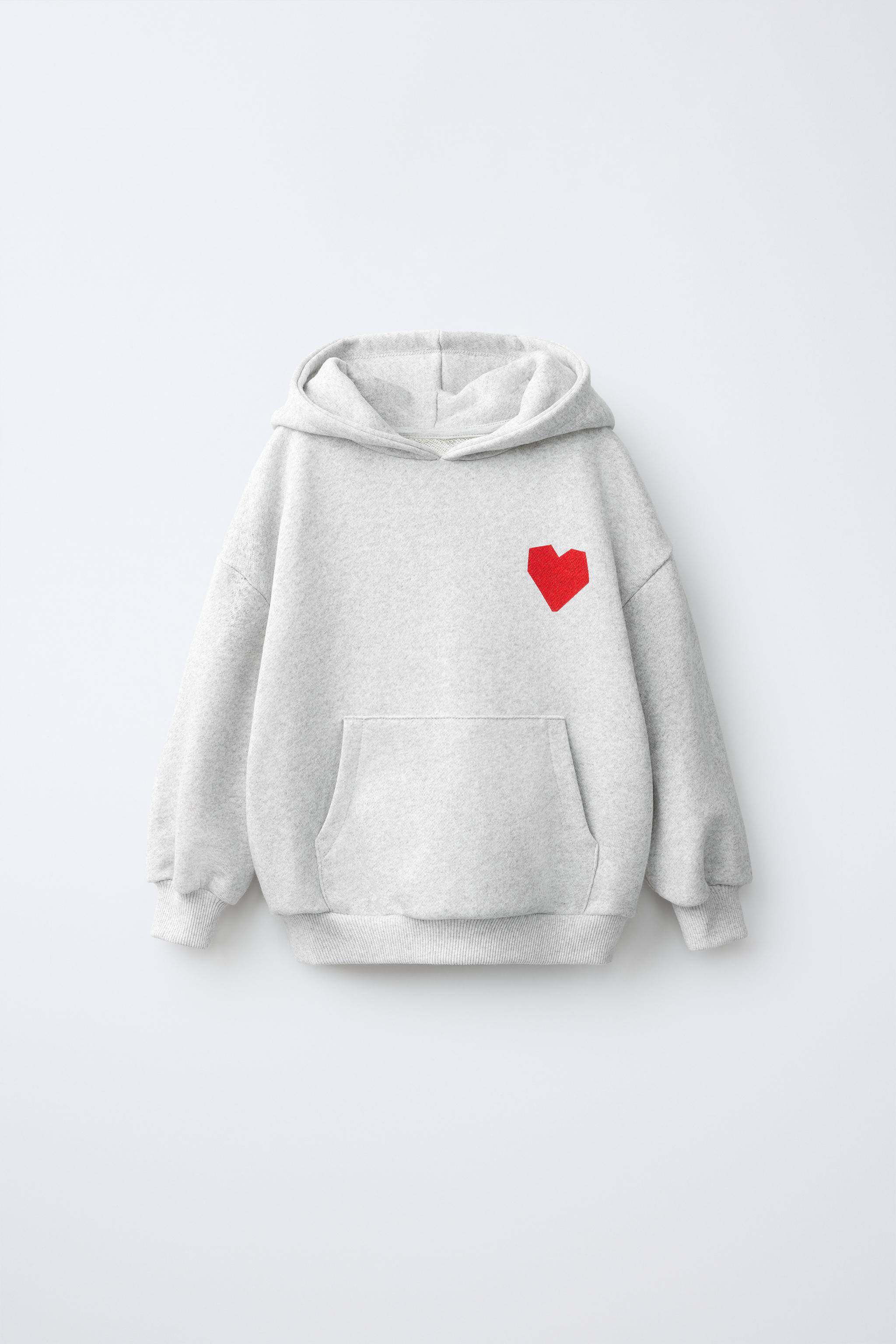 HEART HOODIE - Gray marl | ZARA United States