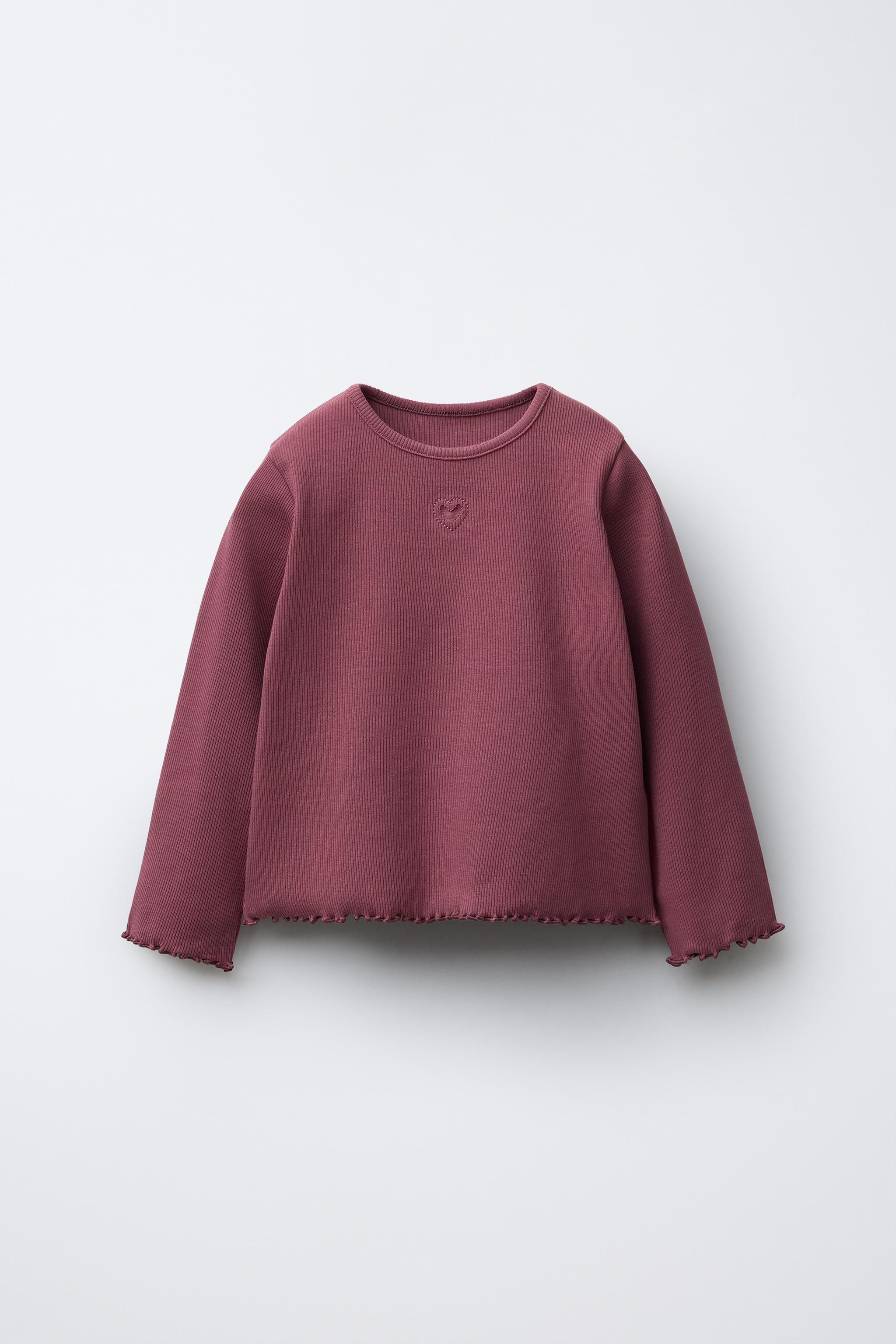 RIBBED HEART T-SHIRT - Brown | ZARA United States