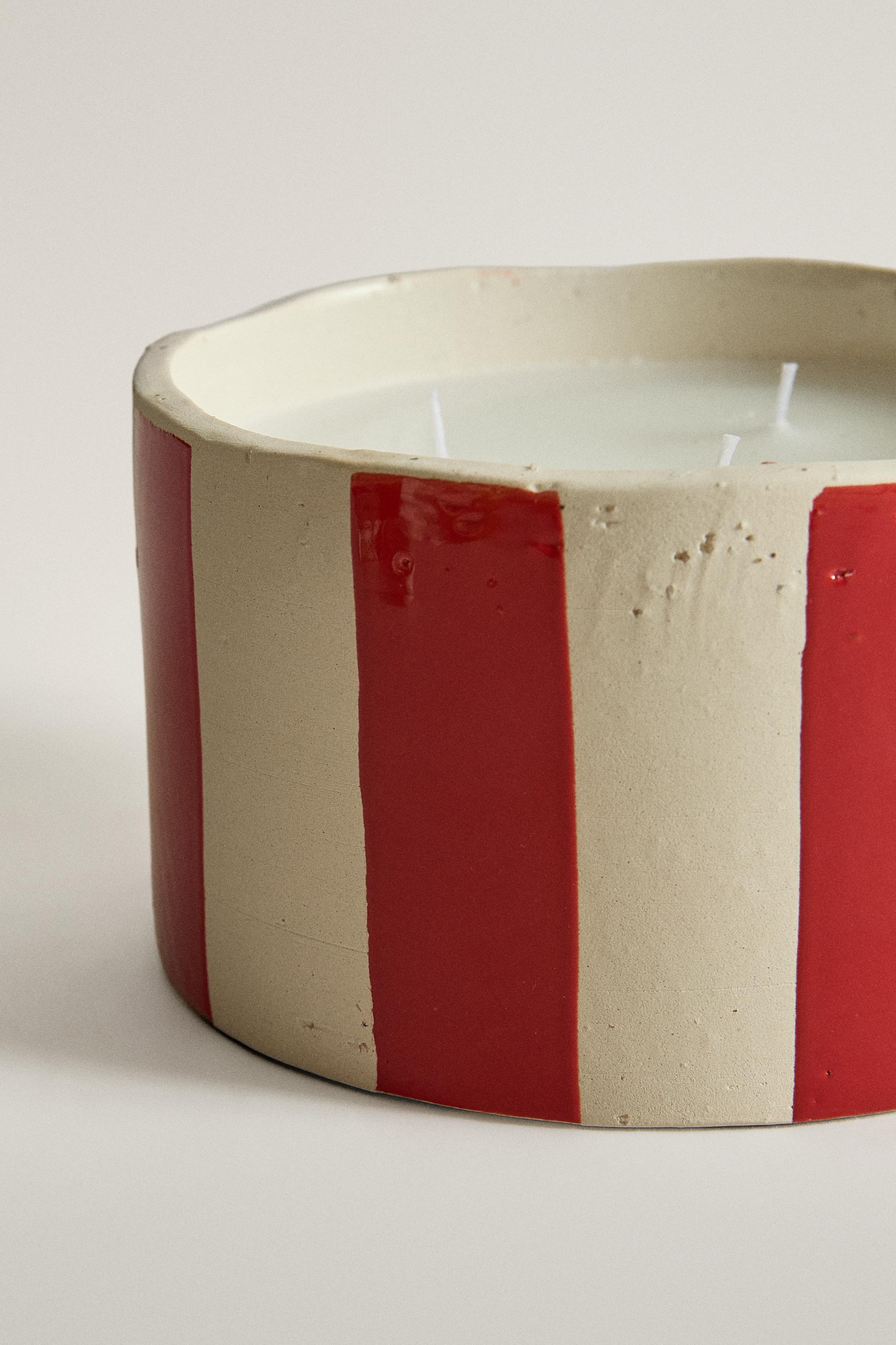 STRIPED CERAMIC CANDLE