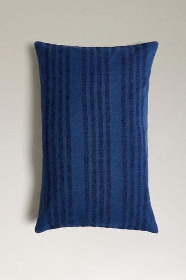 STRIPED CUSHION COVER - Blue by Zara