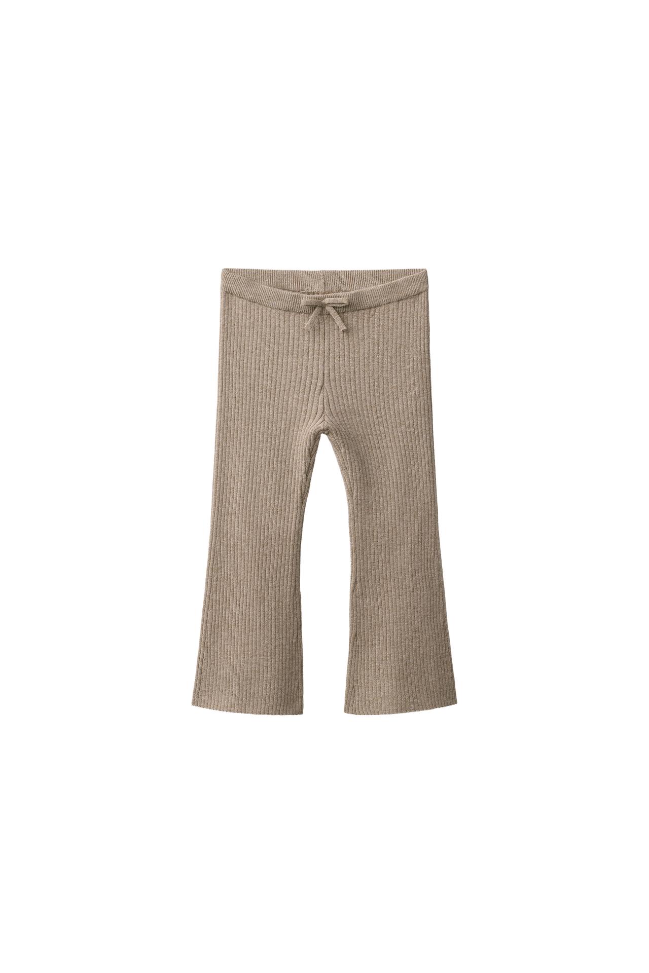 KNIT RIBBED FLARE LEGGINGS