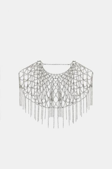 LIMITED EDITION FRINGED RING CAPE NECKLACE - Silver by Zara - Image 2