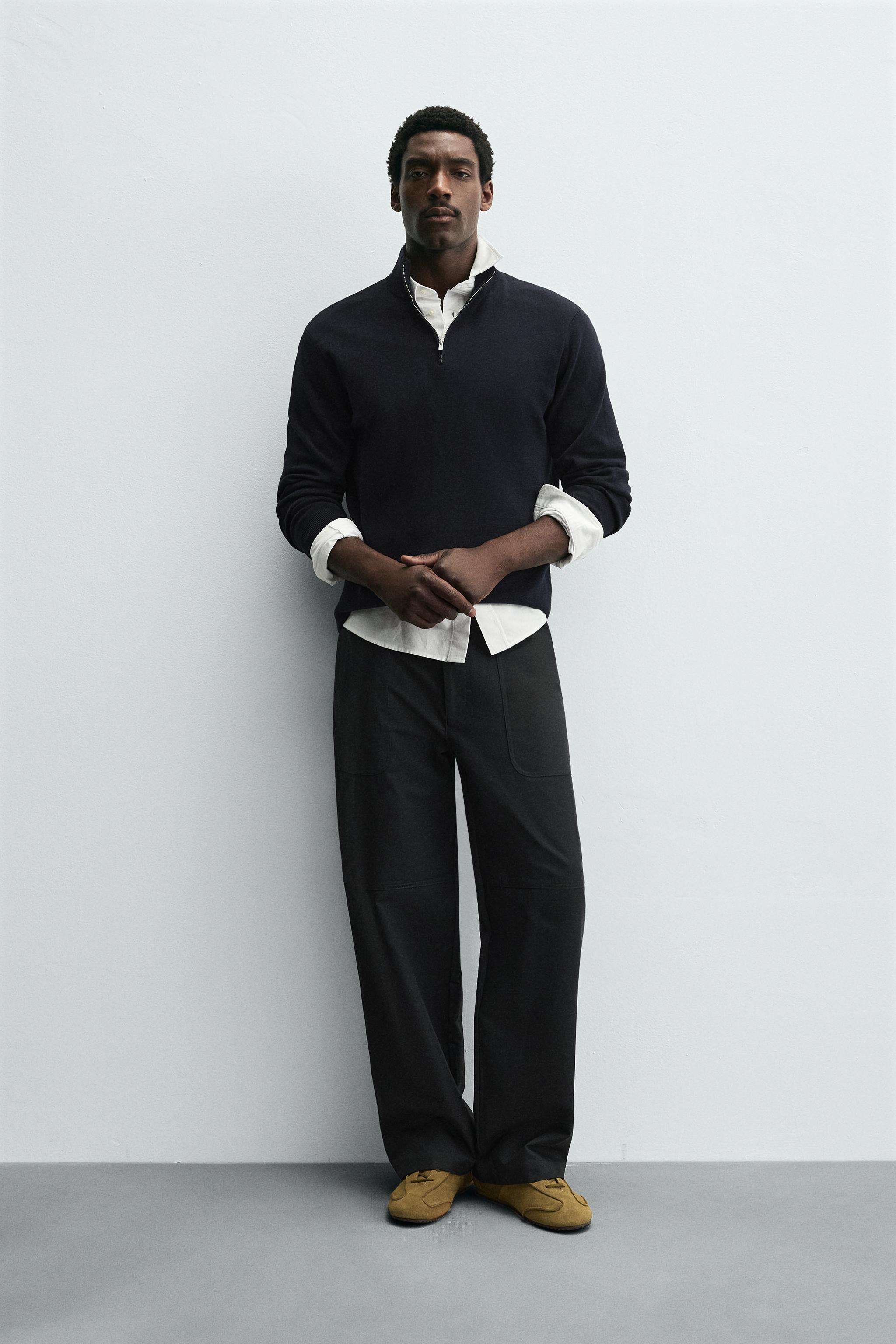 PULL EN MAILLE PERLÉE ZIPPÉ