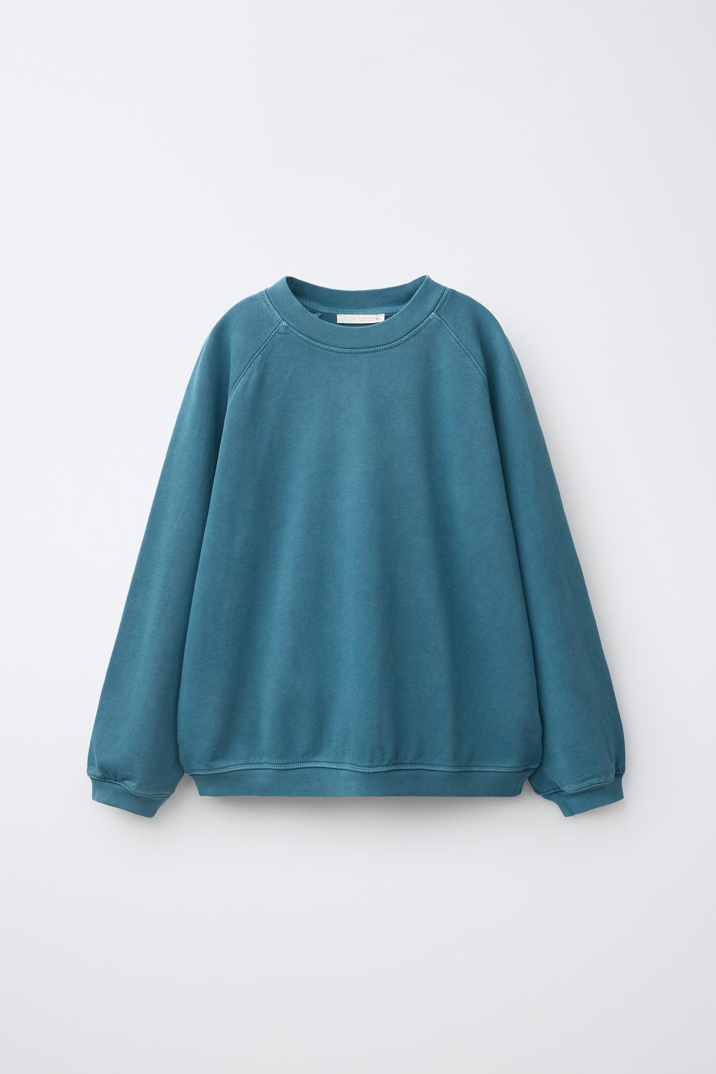 Детский комплект Zara Garment-Dyed Sweatshirt and Jogger Set, цвет: Синий — фото 2