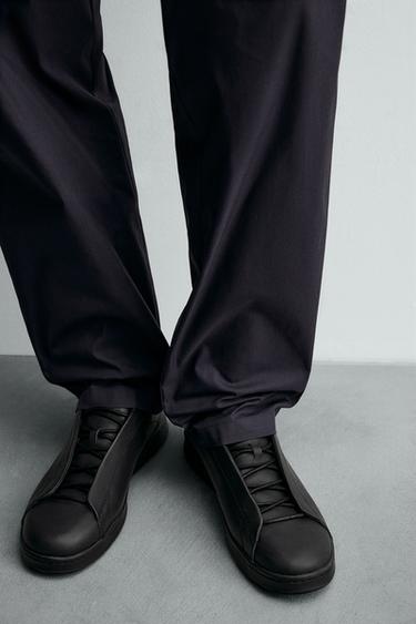 LEATHER TRAINERS - Black by Zara - Image 0