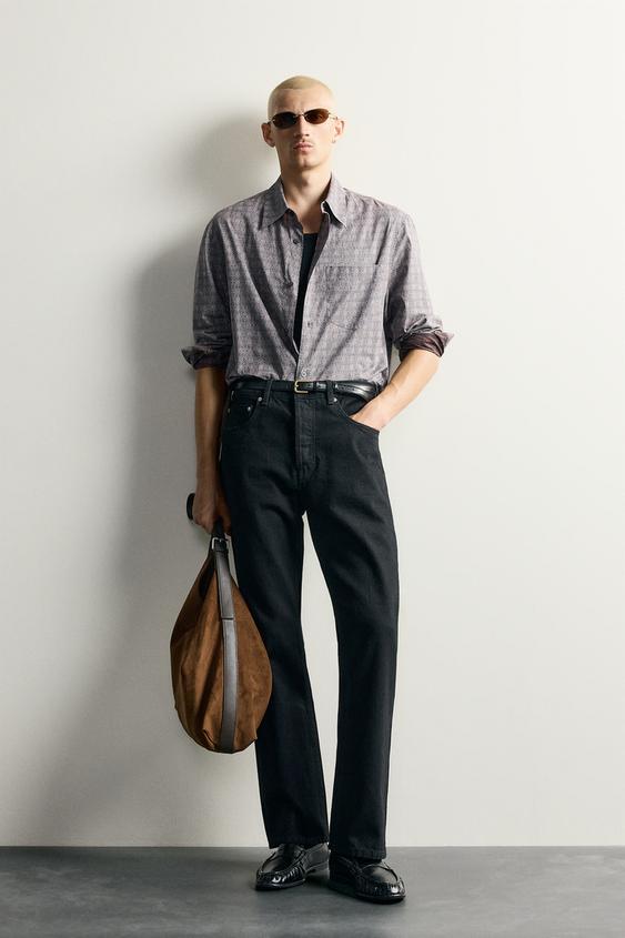 GEOMETRIC PRINT INSIDE-OUT EFFECT SHIRT - Red by Zara - Image 0