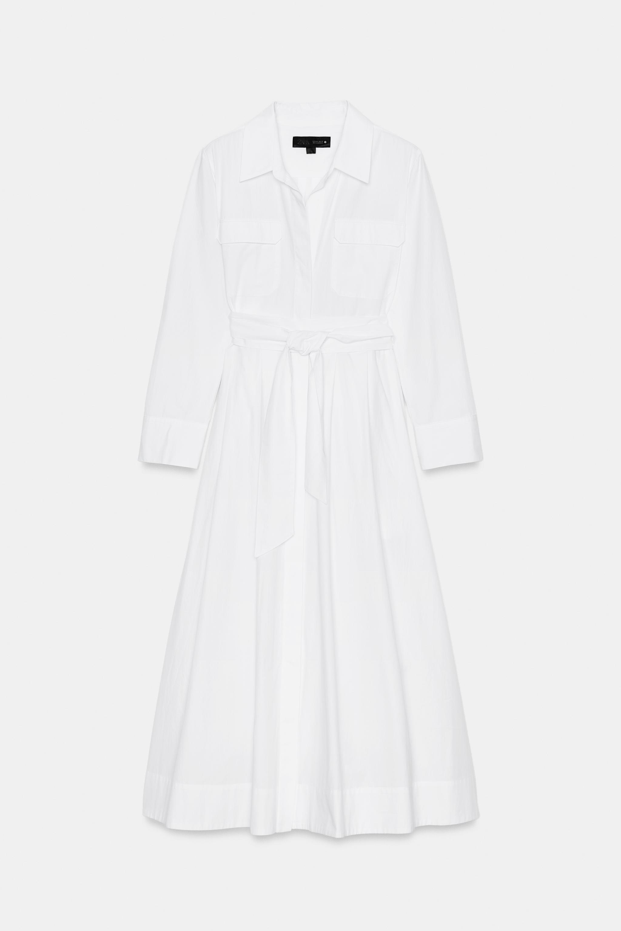 ZW COLLECTION SHIRT DRESS - White | ZARA South Africa