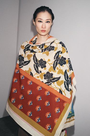 COTTON PRINT SCARF - Pink by Zara - Image 0