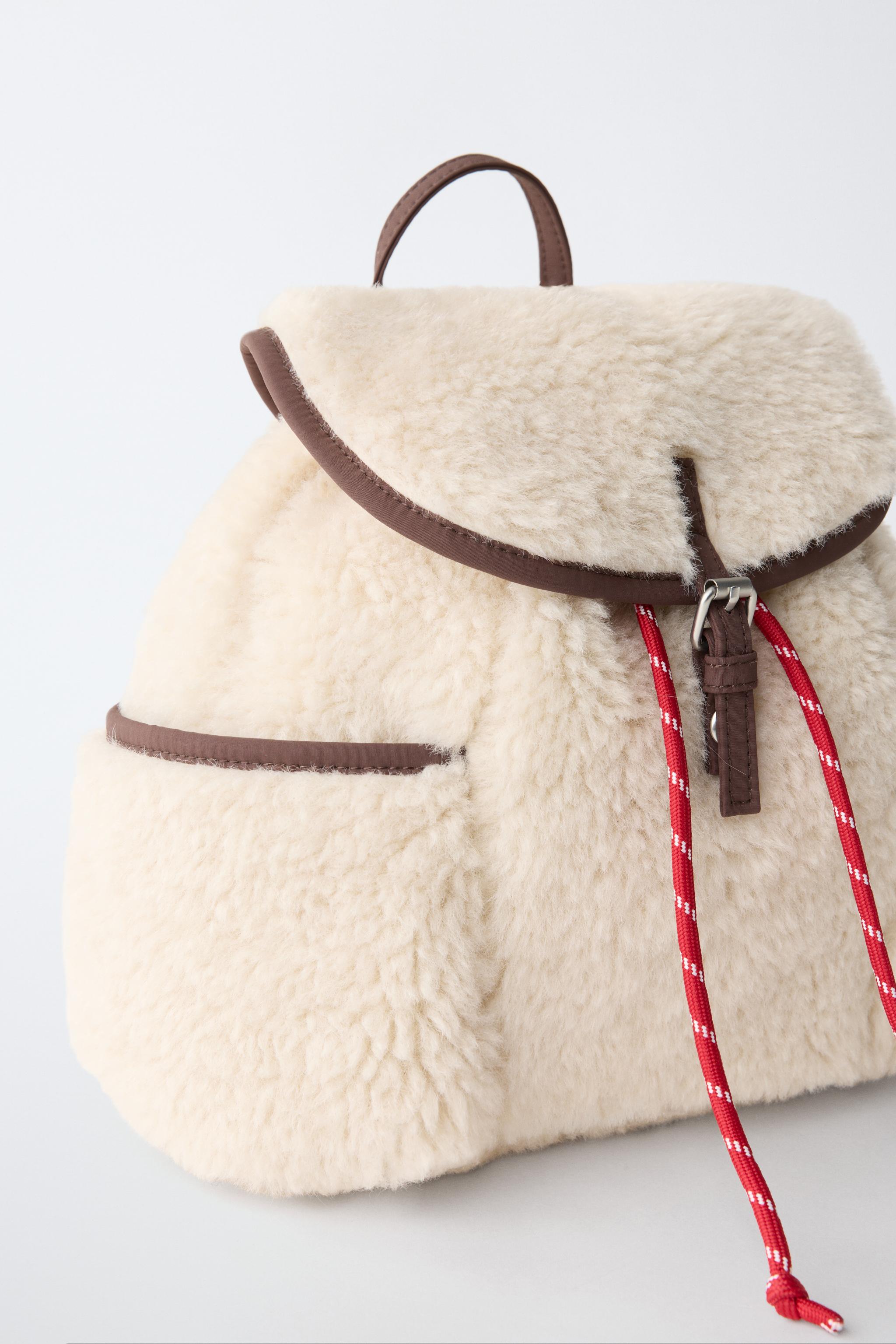 FAUX SHEARLING BACKPACK