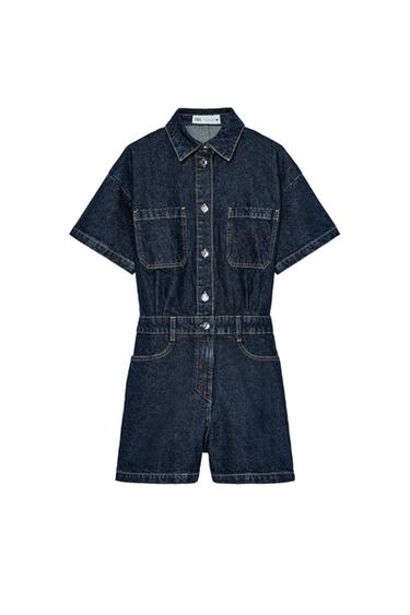 Z1975 SHORT SLEEVE DENIM PLAYSUIT