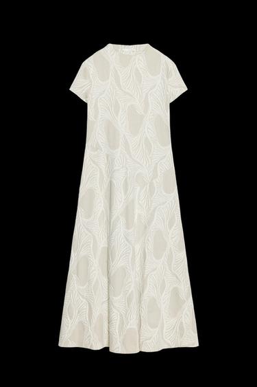 Zara TEXTURED DRESS - Ecru / Beige - Image 0