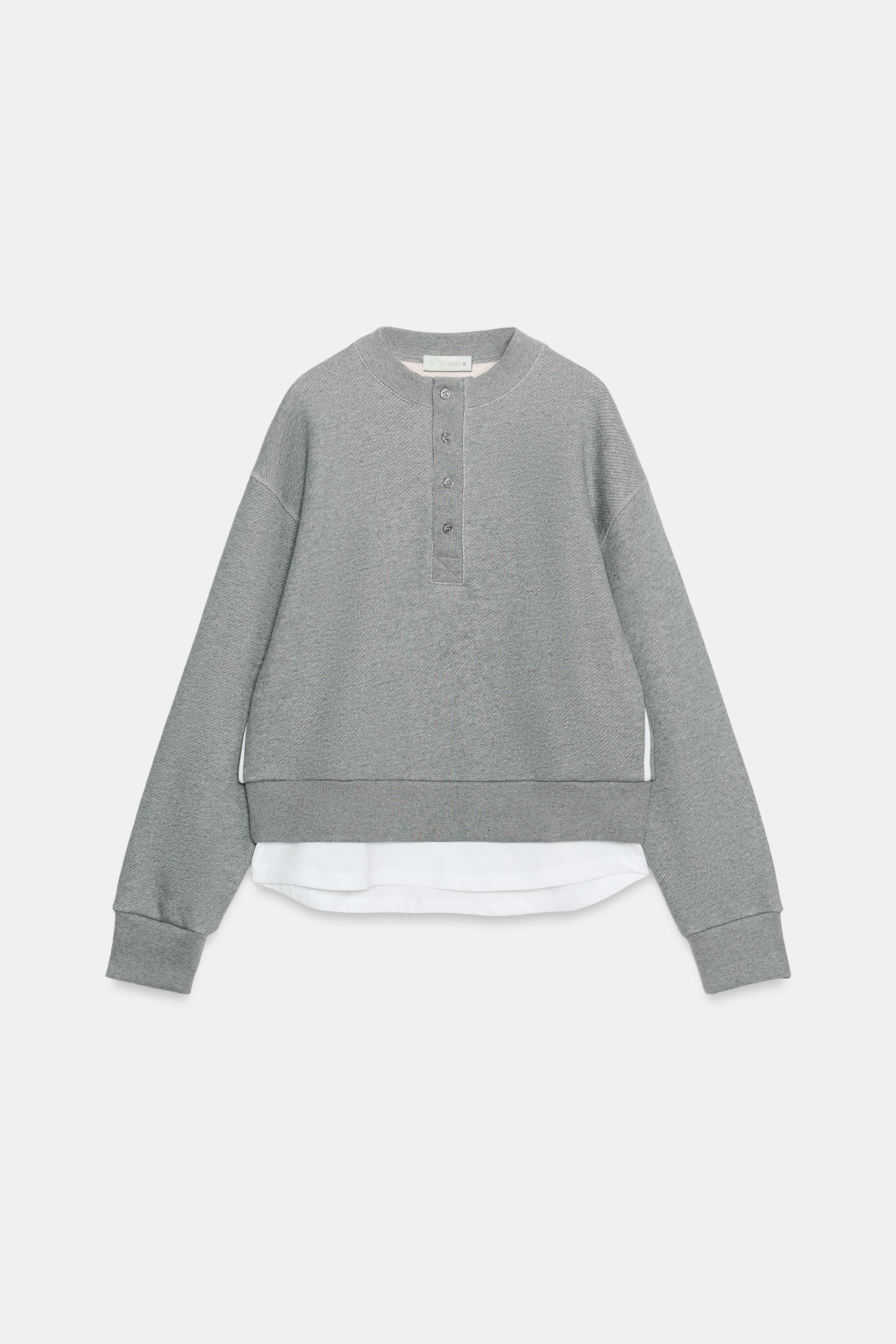 Женские худи Zara COMBINATION SWEATSHIRT — фото 8