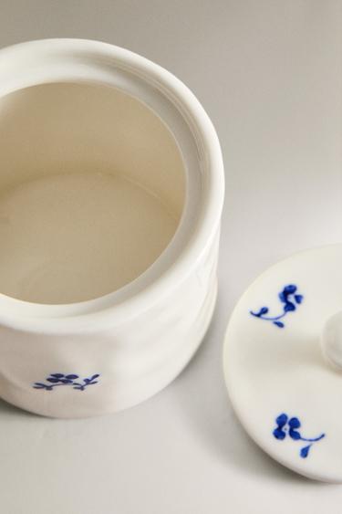 SUCRIER PORCELAINE FLEUR - Blanc / Bleu marine de Zara - Image 2