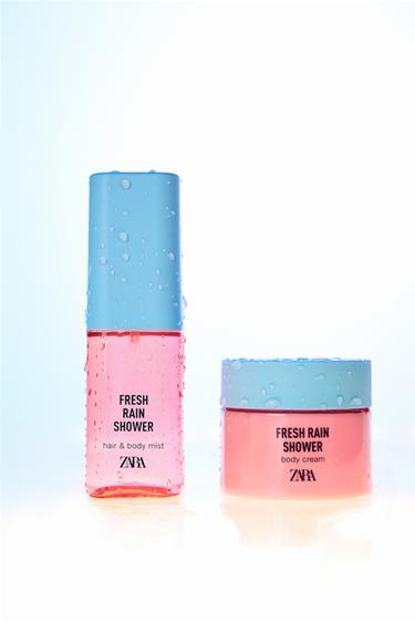 FRESH RAIN SHOWER HAIR & BODY MIST 75ML (2. 54 FL.OZ) + CREMA CORPORAL 90ML (3.04FL.OZ). - pie tinte de Zara