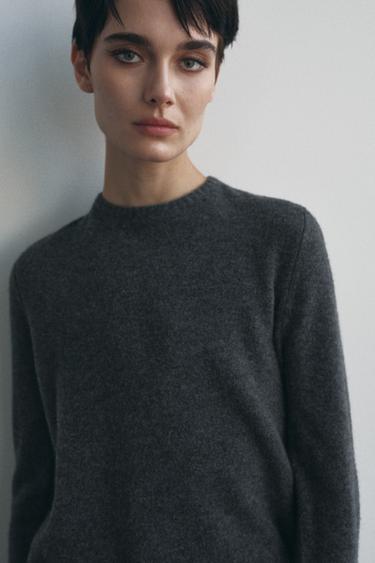 JERSEY 100% LANA PUNTO LISO - Gris oscuro de Zara
