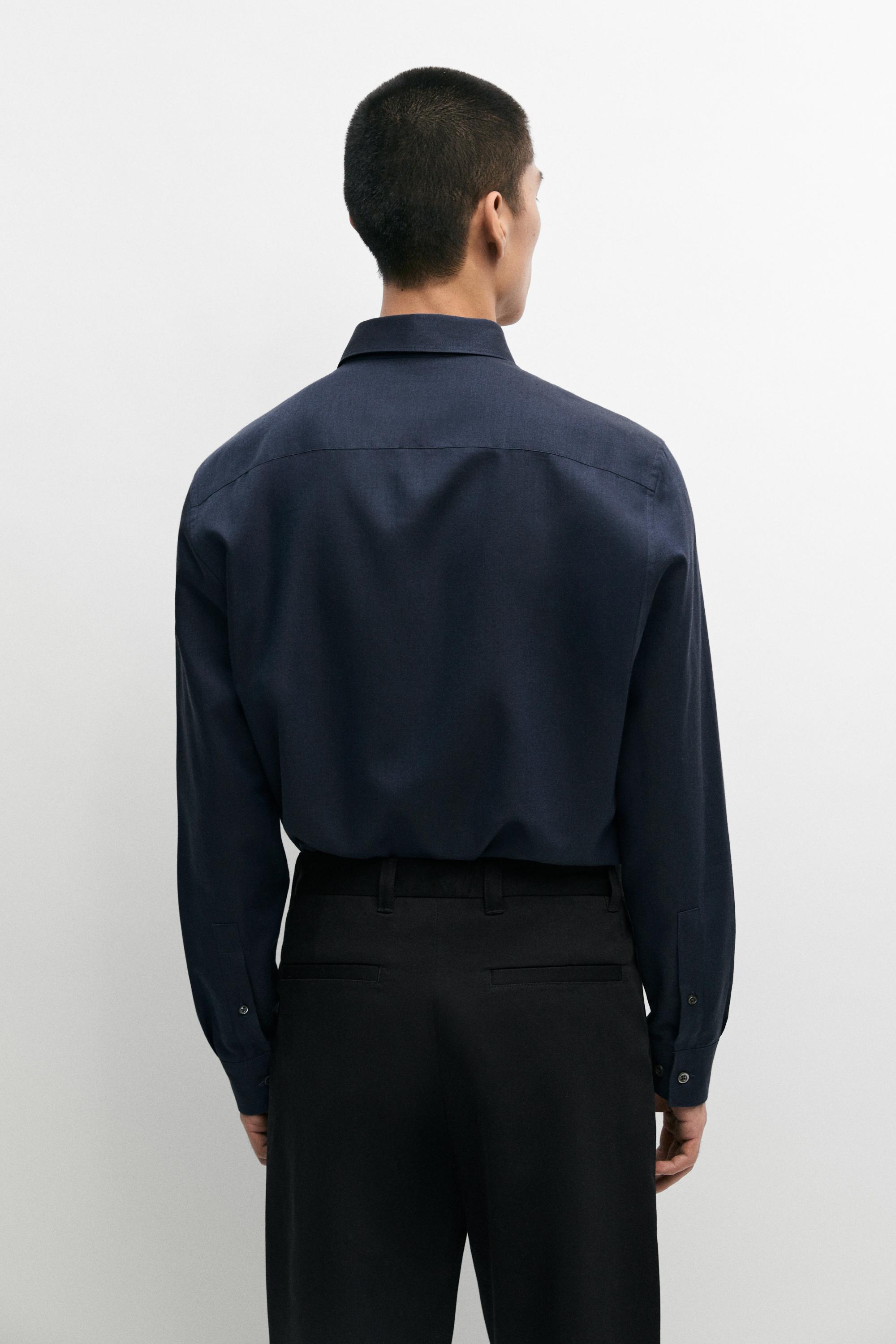 Chemise regular fit en mélange de coton