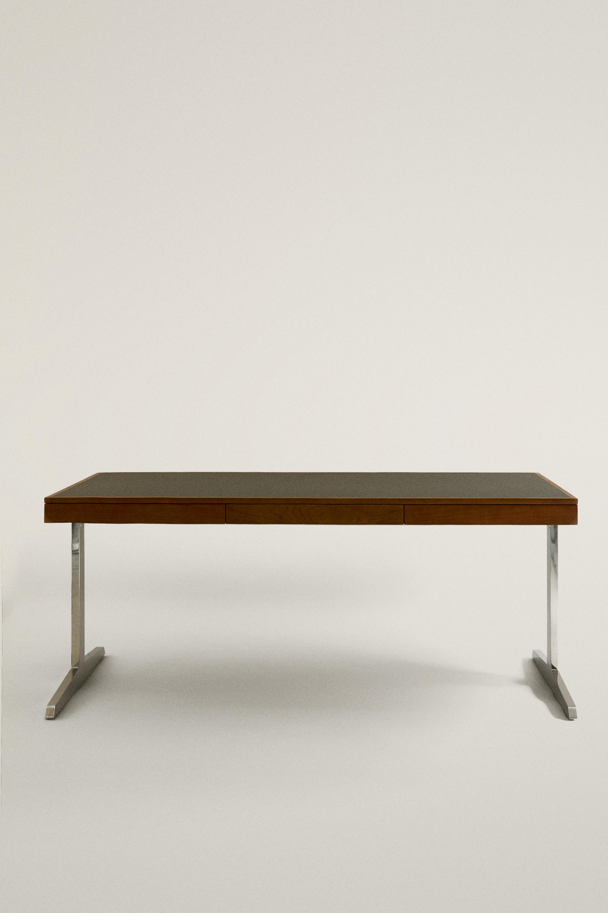 BUREAU BOIS PIEDS MÉTALLIQUES