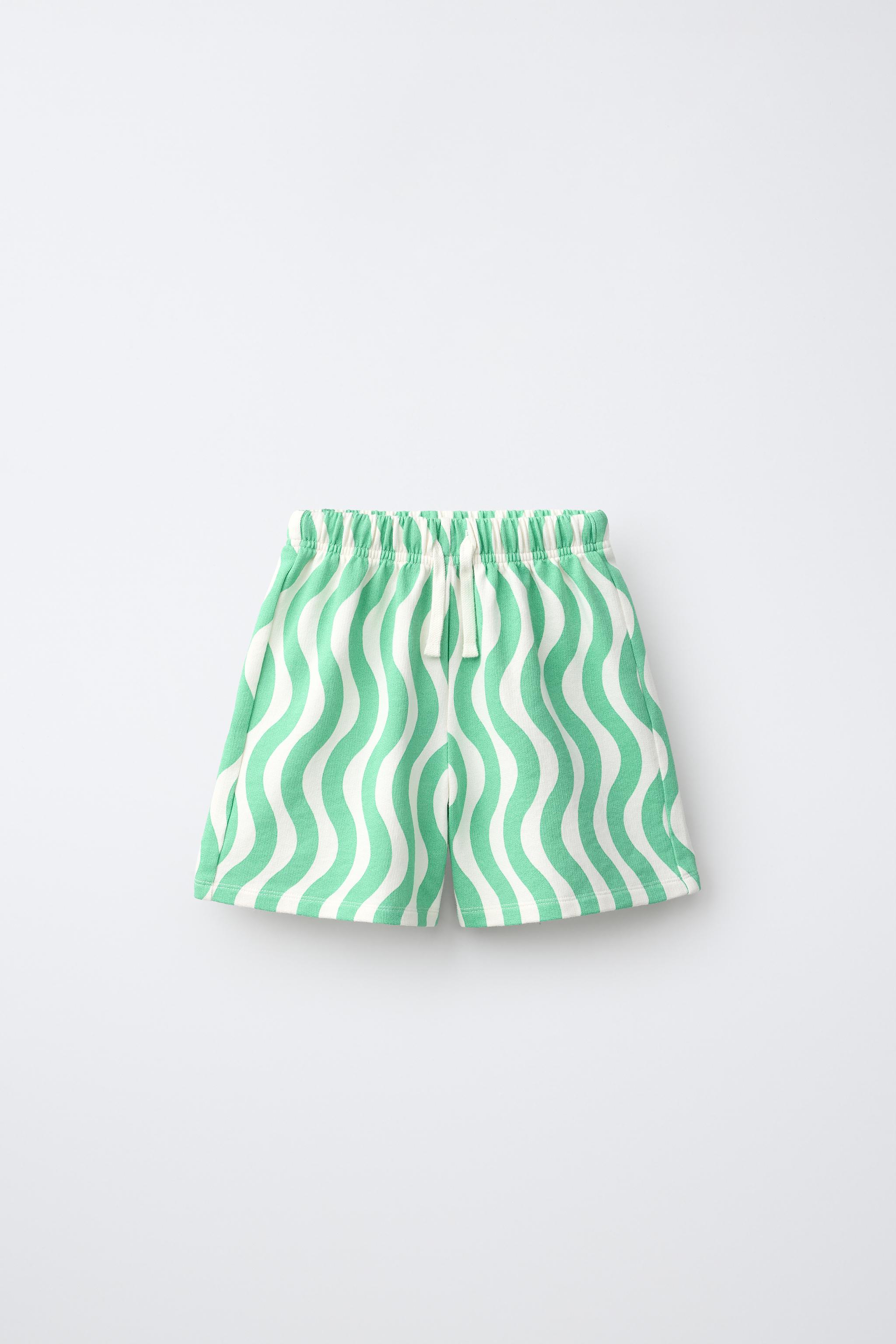 Детские шорты Zara WAVY PRINT PLUSH SHORTS