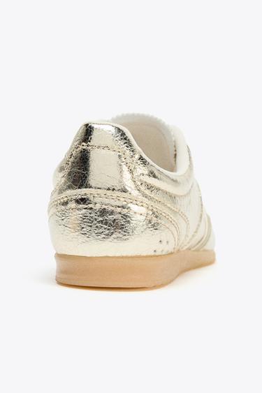 METALLIC-EFFECT TRAINERS - Gold by Zara - Image 3