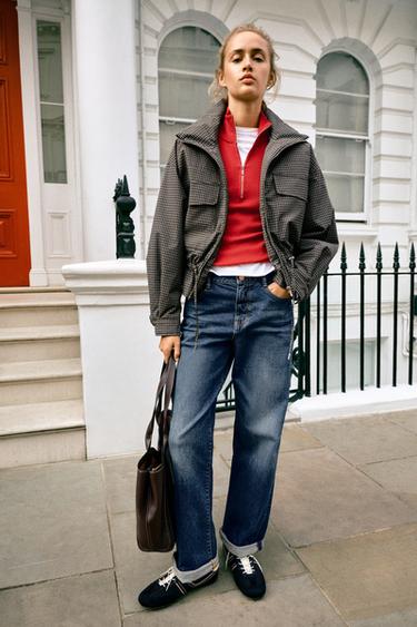 Zara Z1975 MID-RISE CUFFED RELAXED FIT JEANS - Blue