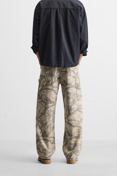 ABSTRACT PRINT CARPENTER TROUSERS - camel by Zara - Image 2