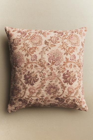 CAPA DE ALMOFADA COM ESTAMPADO DE FLORES - Bege-claro da Zara
