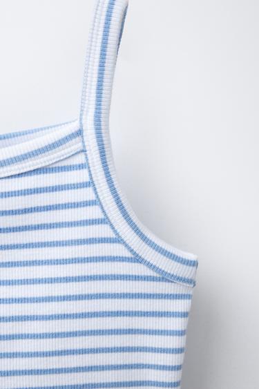 STRIPED RIB TOP - Sky blue by Zara - Image 3