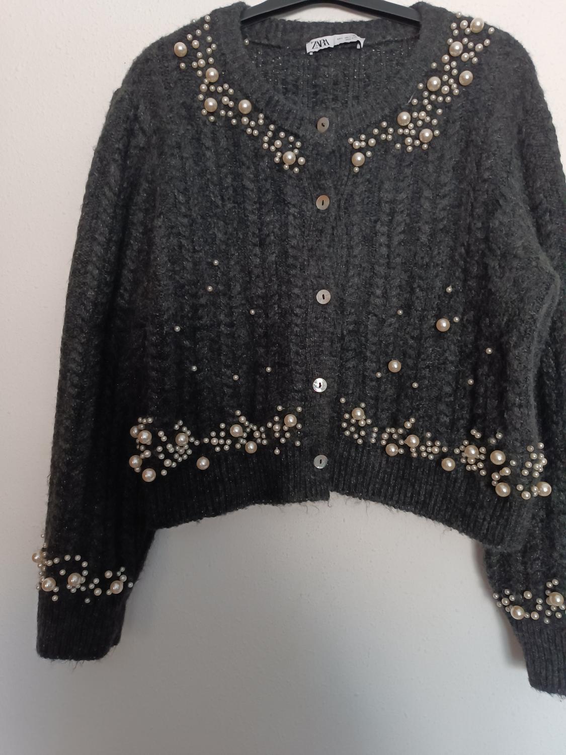 KNIT CARDIGAN WITH FAUX PEARLS - Image 5