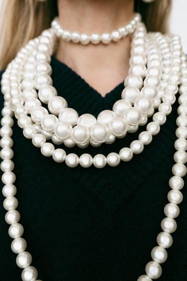 Zaras FLERA HALSBAND MED PÄRLOR -  - Bild 0