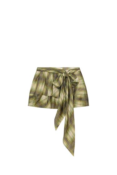 MINISSAIA XADREZ COM LAÇO - Verdes da Zara