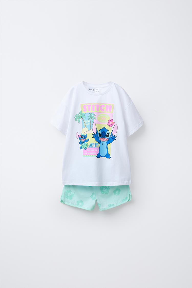 6-14 YEARS/ LILO STITCH © DISNEY PRINTED PAJAMAS Sea green