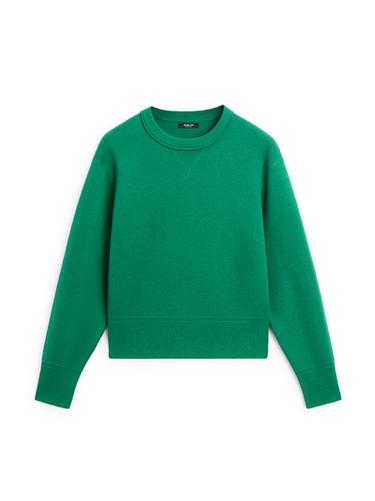 Pull en maille de coton mélangé - Vert billard de Zara
