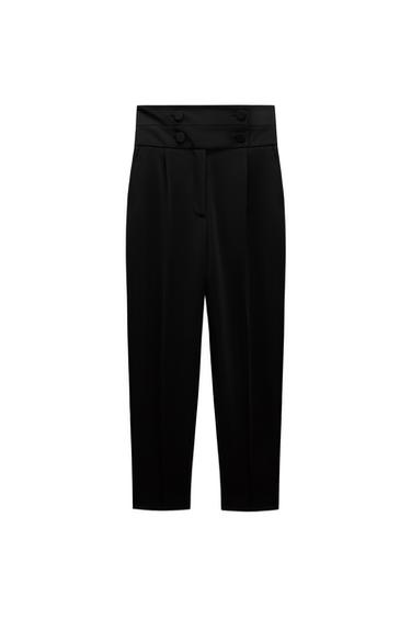 SATIN SASH TROUSERS WITH BUTTONS