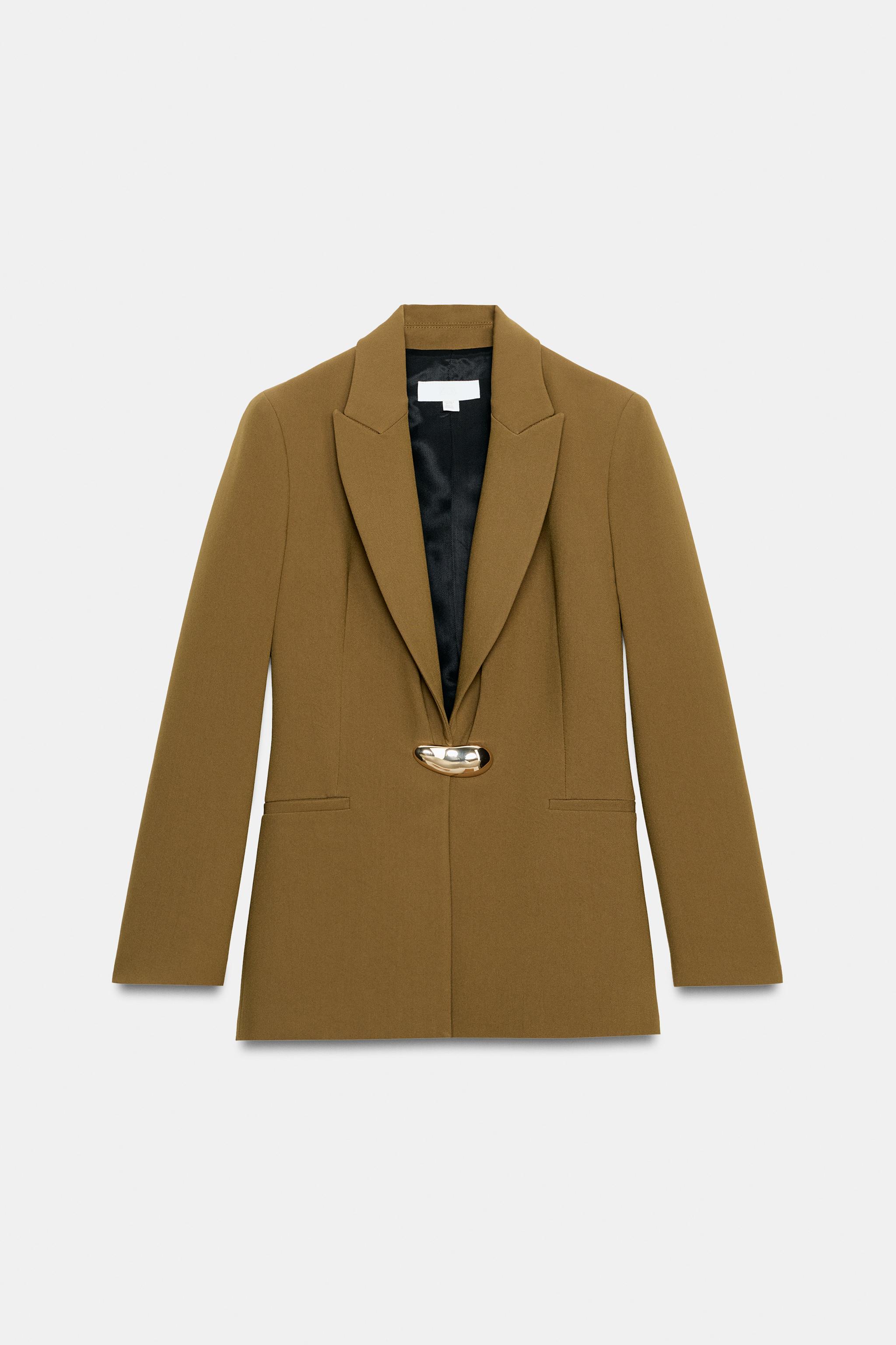 TAILORED BLAZER WITH GOLDEN HARDWARE - Oil | ZARA United States