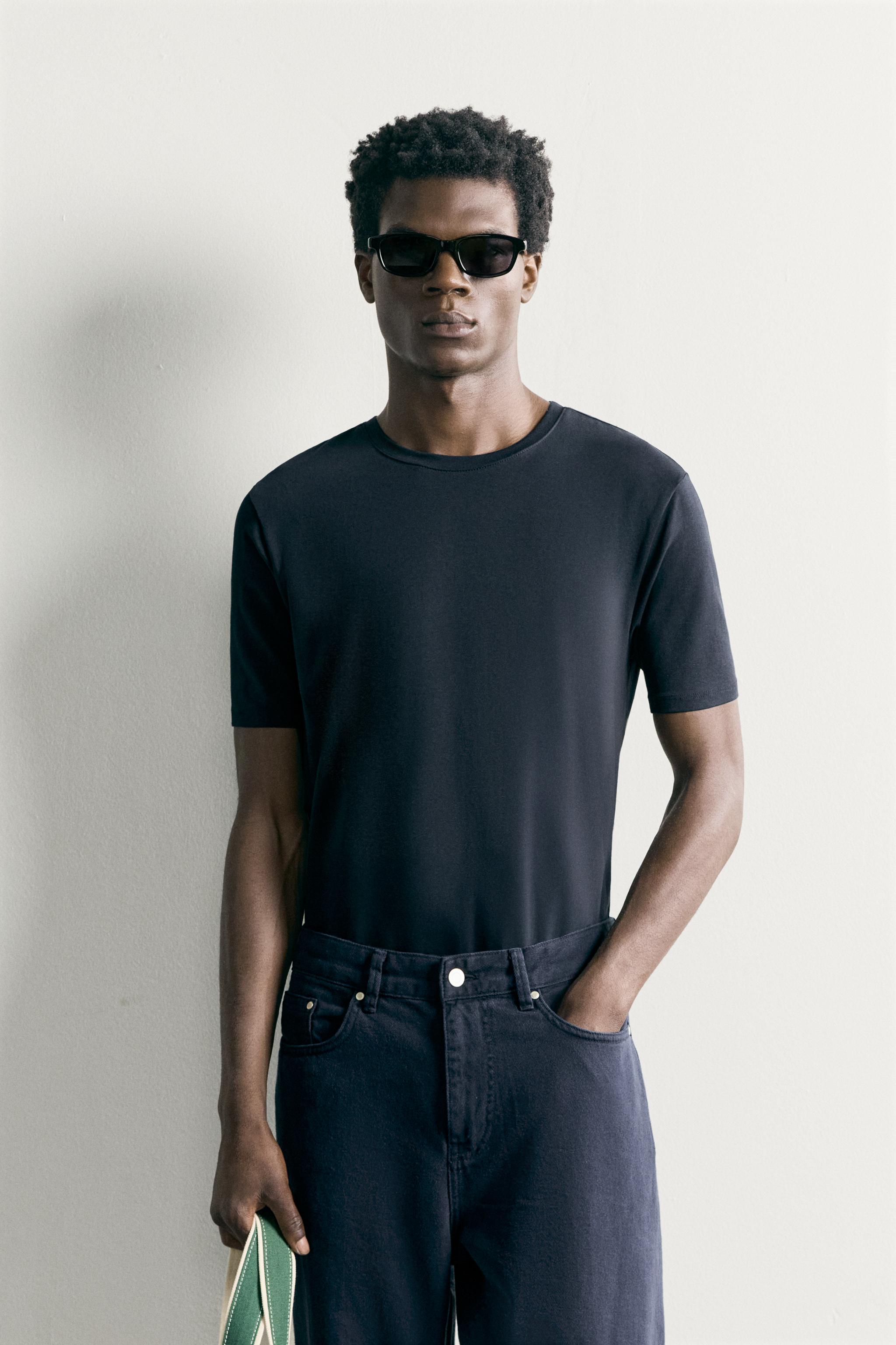 BASIC SLIM FIT T-SHIRT /01 — Navy blue