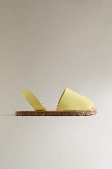 SANDALES ENFANT CUIR - Jaune de Zara - Image 1