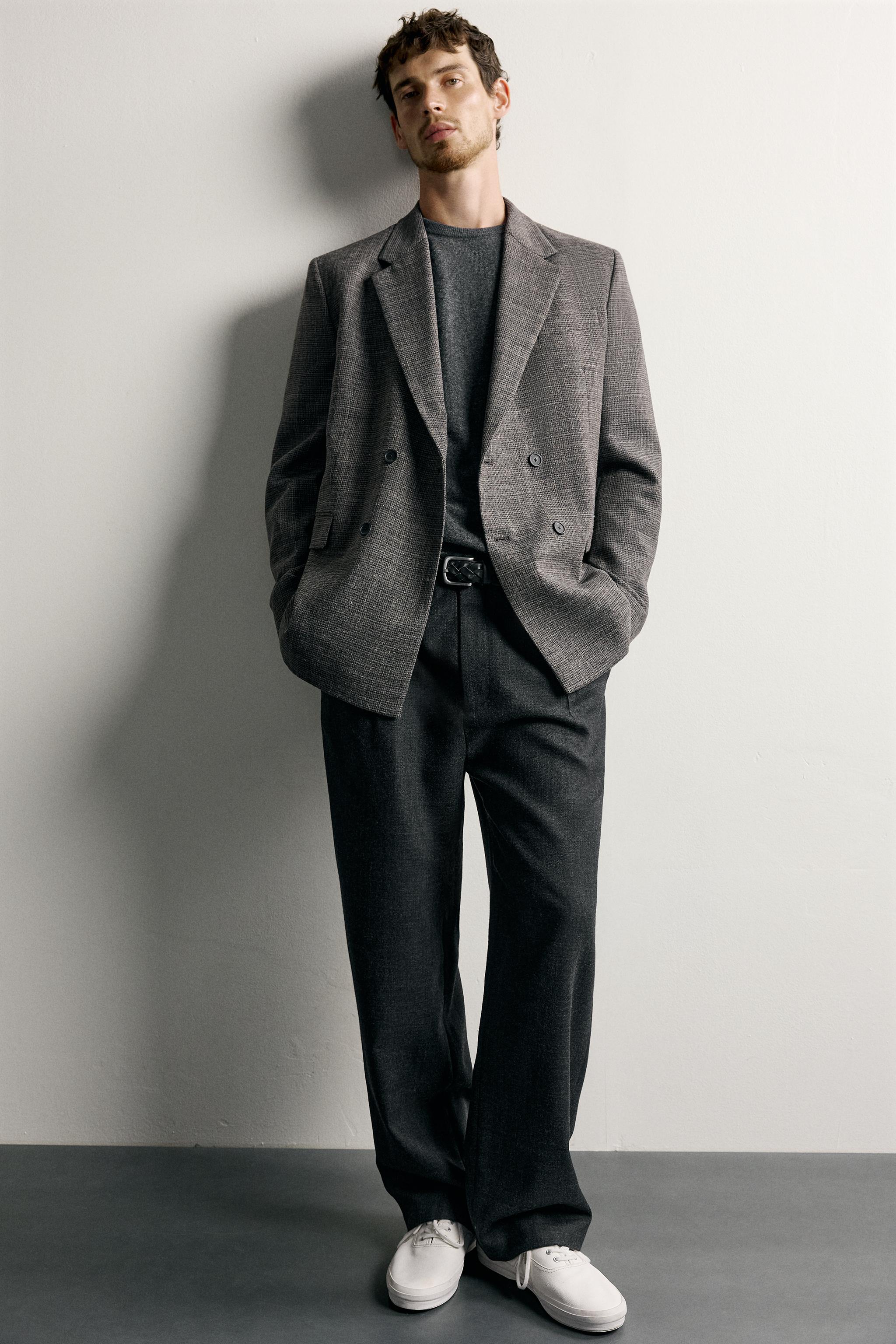 HOUNDSTOOTH DOUBLE-BREASTED BLAZER