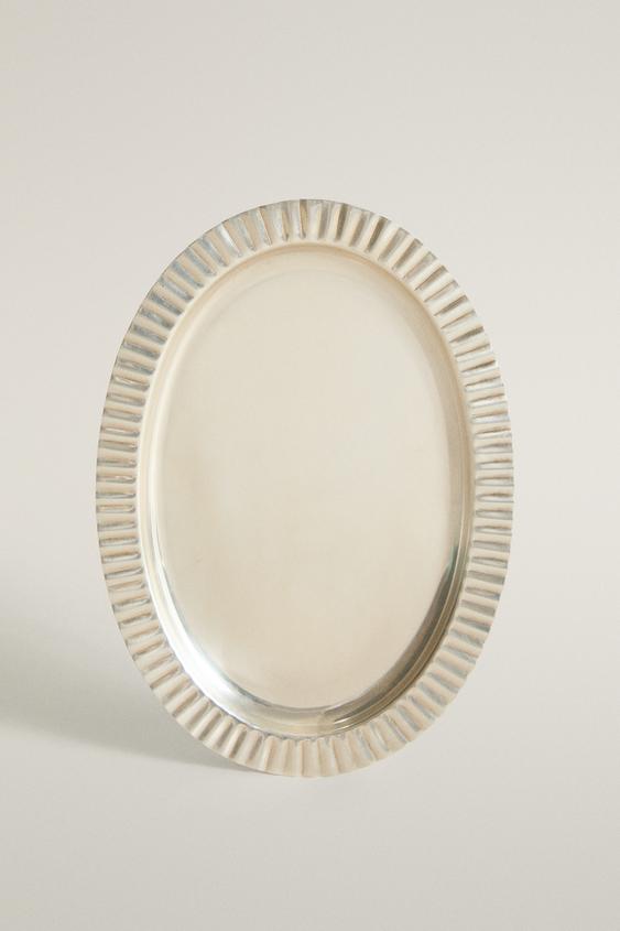 SCALLOPED METAL BATHROOM TRAY - Silver by Zara - Image 0